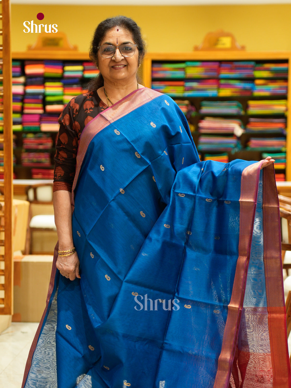 Maheshwari silkcotton Saree - EFS05165 - Shop on Shrus.com