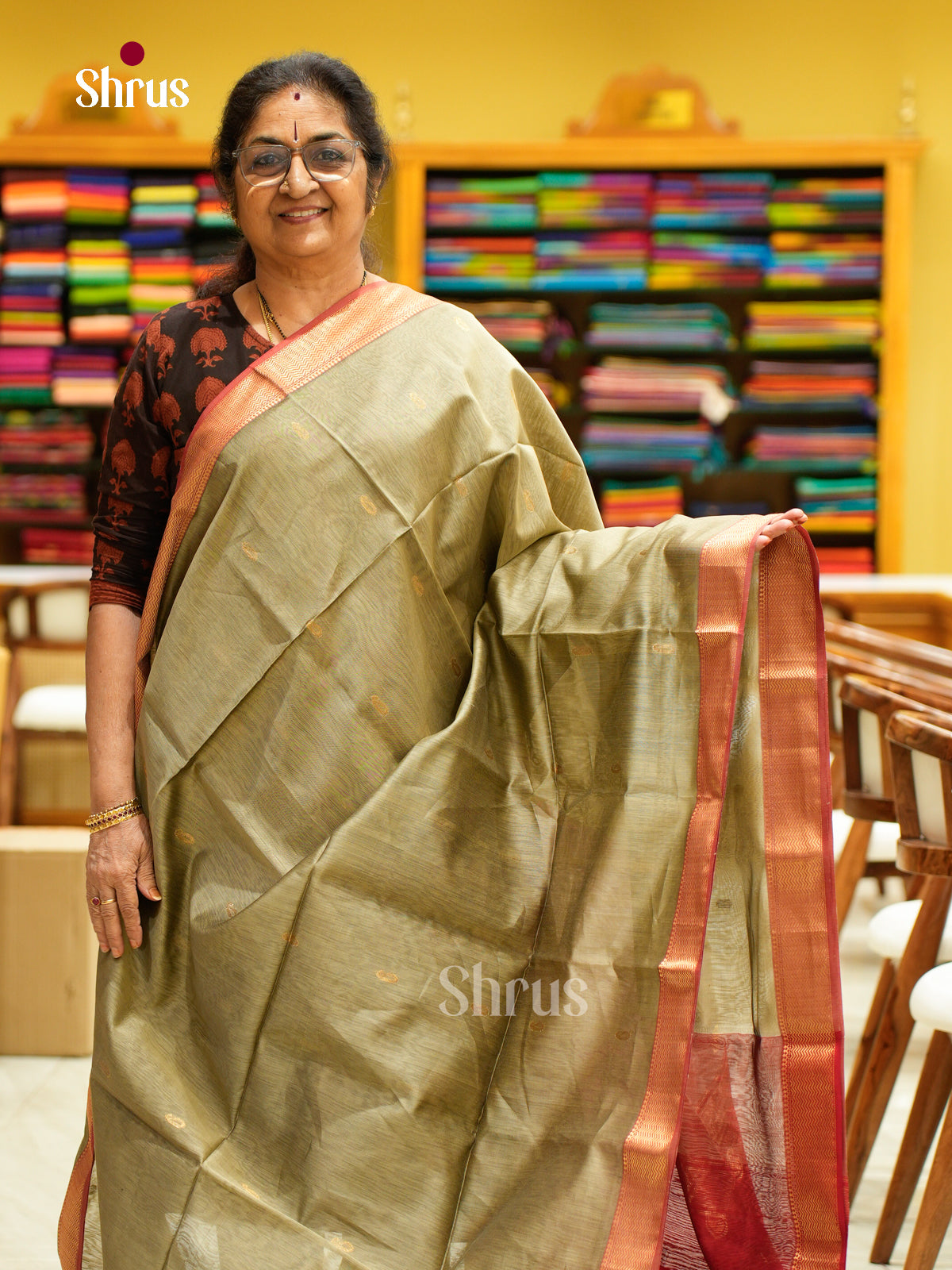 Maheshwari silkcotton Saree - EFS05166 - Shop on Shrus.com