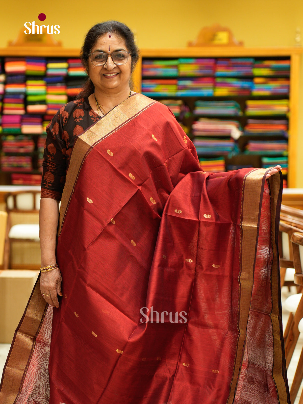 Maheshwari silkcotton Saree - EFS05168 - Shop on Shrus.com