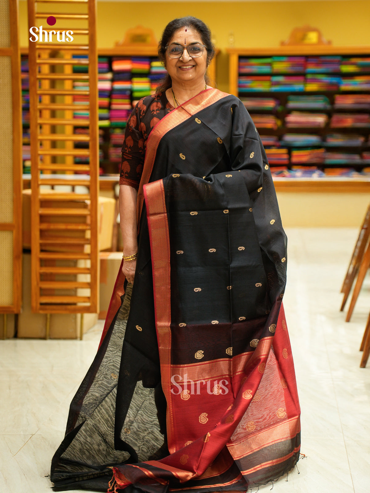 Maheshwari silkcotton Saree - EFS05172 - Shop on Shrus.com