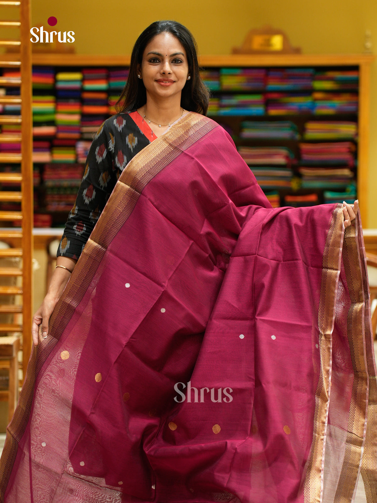 Maheshwari silkcotton Saree - EFS05173 - Shop on Shrus.com