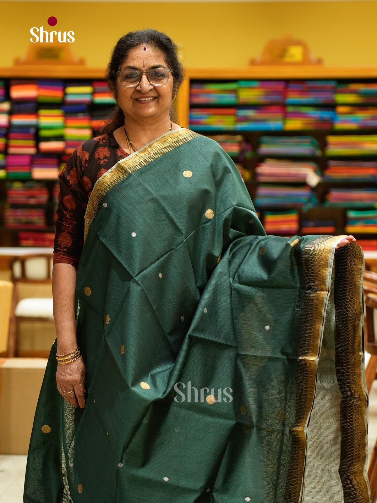 Maheshwari silkcotton Saree - EFS05182 - Shop on Shrus.com