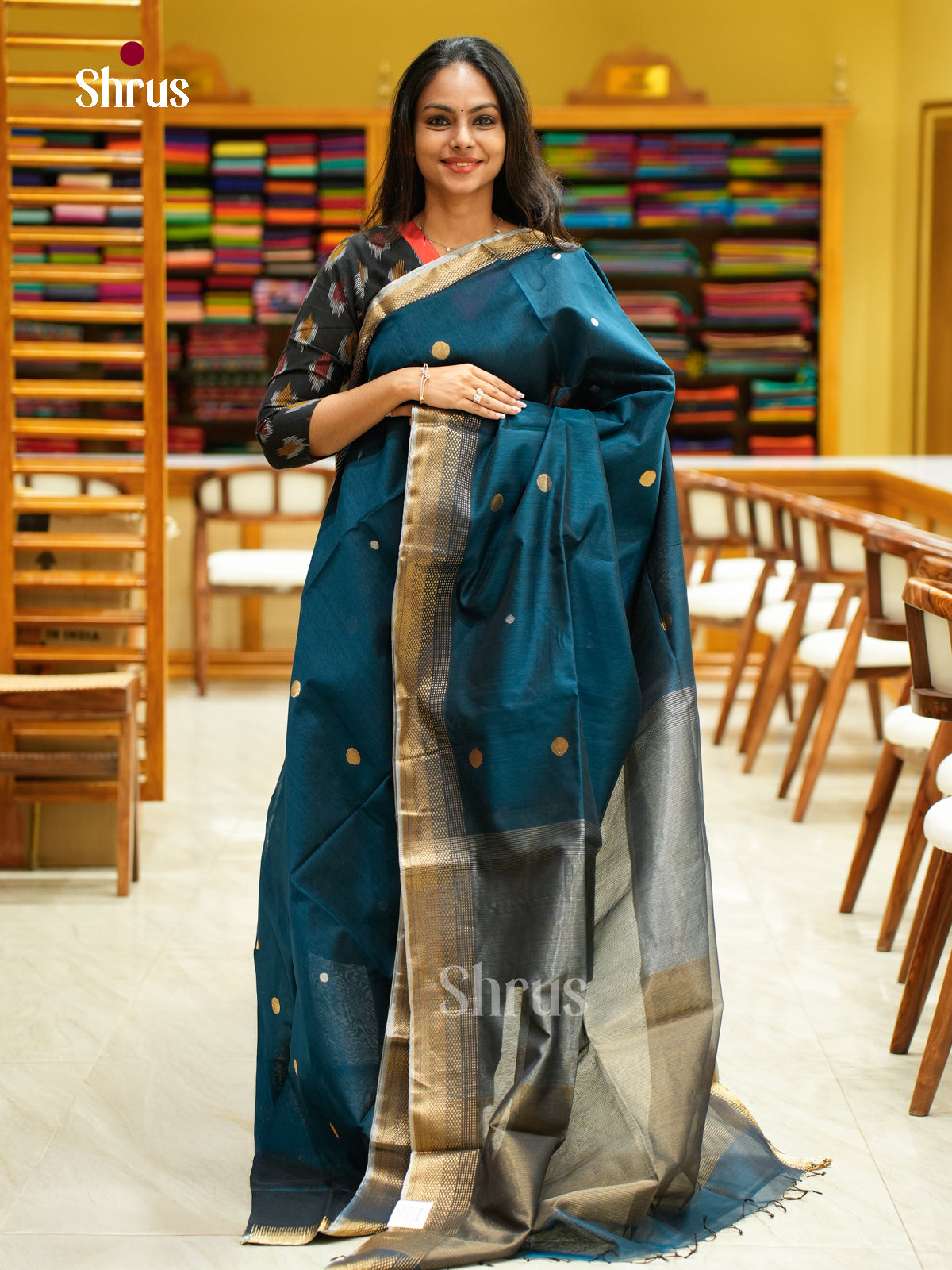 Maheshwari silkcotton Saree - EFS05184 - Shop on Shrus.com