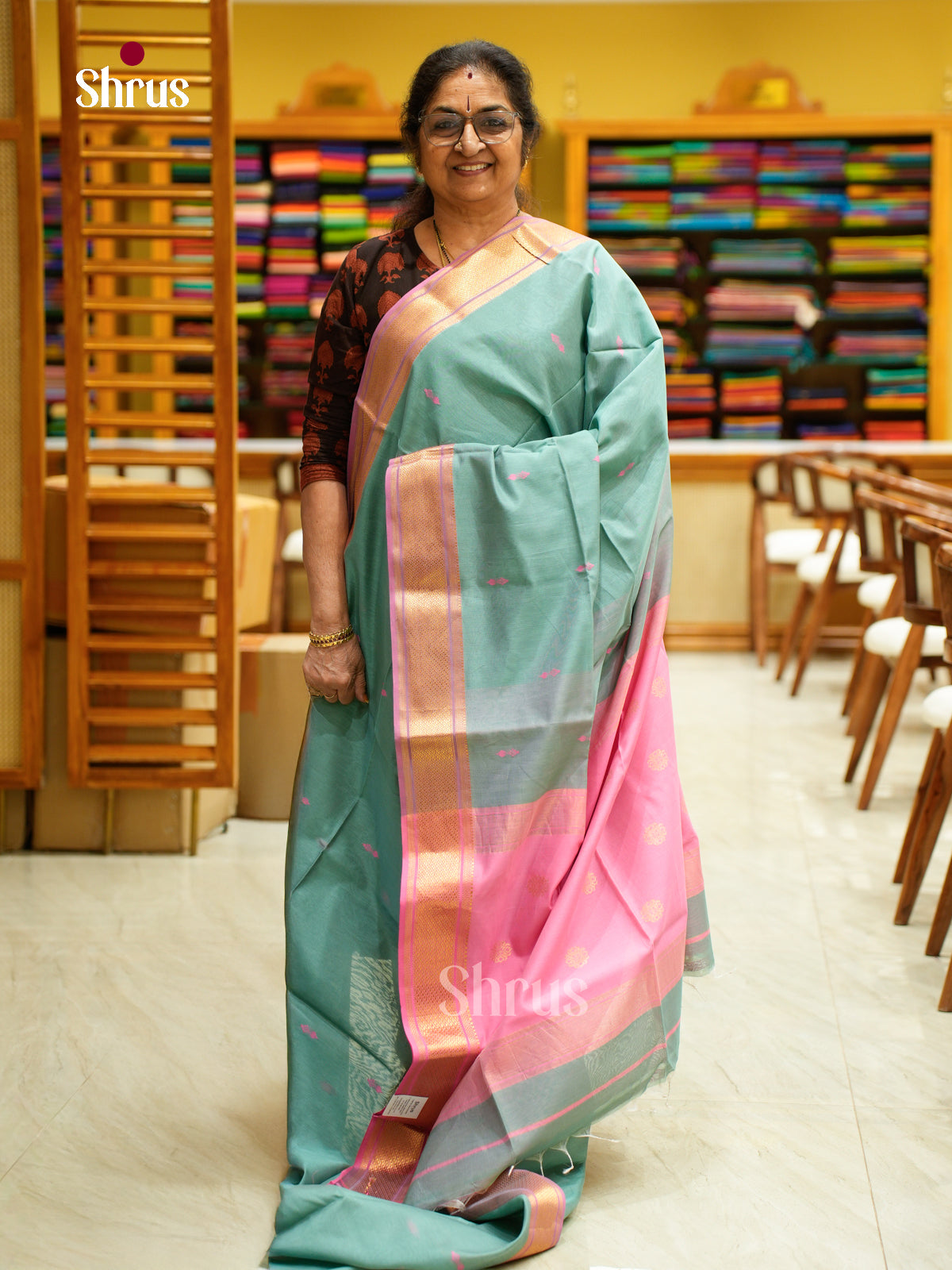 Maheshwari silkcotton Saree - EFS05190 - Shop on Shrus.com