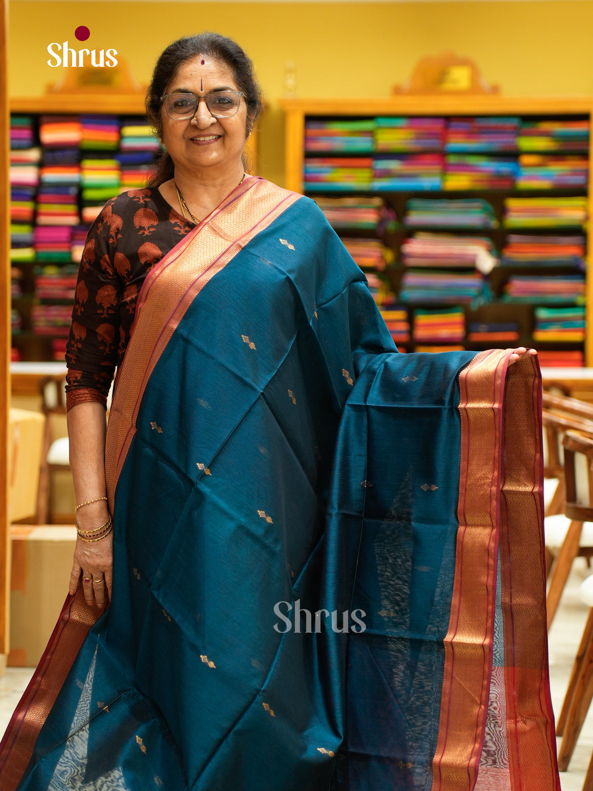 Maheshwari silkcotton Saree - EFS05196 - Shop on Shrus.com