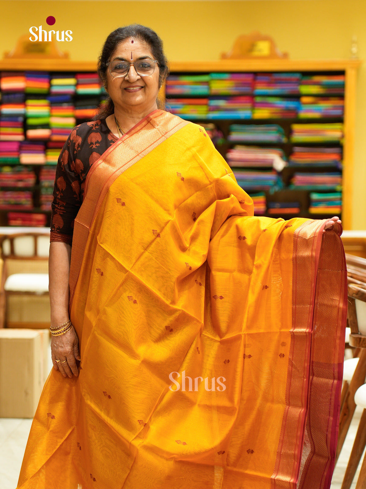 Maheshwari silkcotton Saree - EFS05200 - Shop on Shrus.com