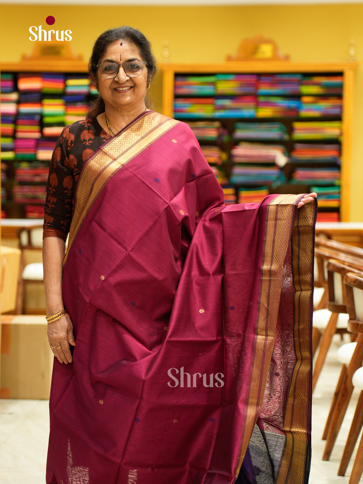 Maheshwari silkcotton Saree - EFS05204 - Shop on Shrus.com
