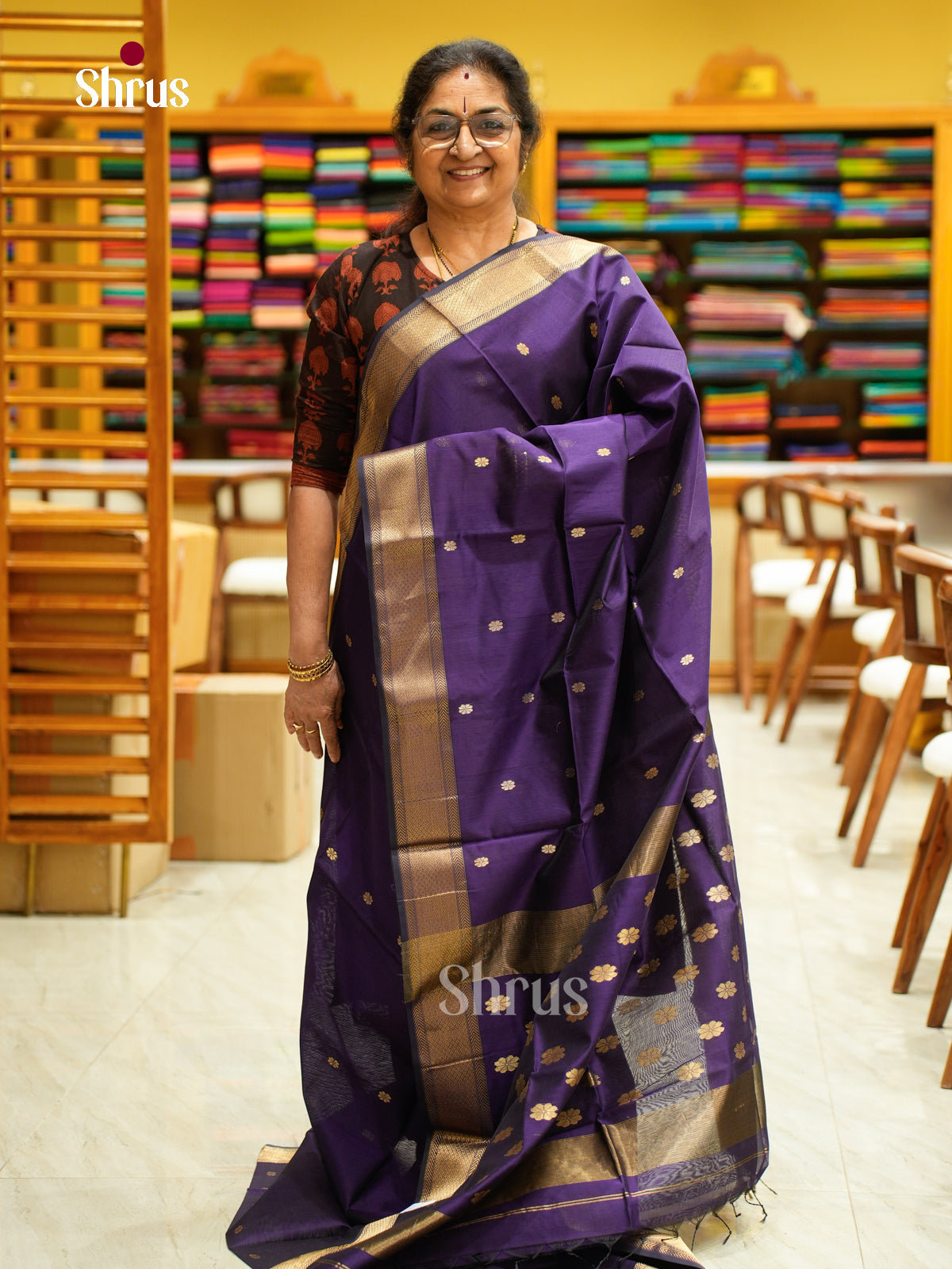 Maheshwari silkcotton Saree - EFS05205 - Shop on Shrus.com