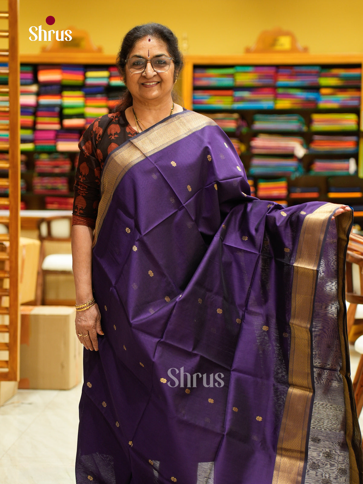 Maheshwari silkcotton Saree - EFS05205 - Shop on Shrus.com