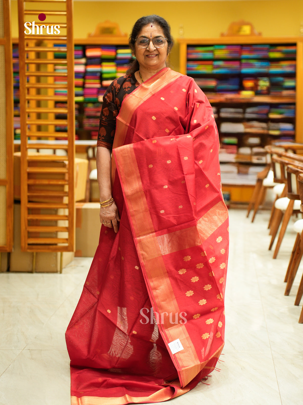 Maheshwari silkcotton Saree - EFS05211 - Shop on Shrus.com