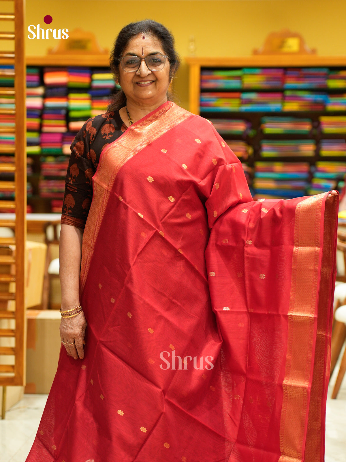 Maheshwari silkcotton Saree - EFS05211 - Shop on Shrus.com