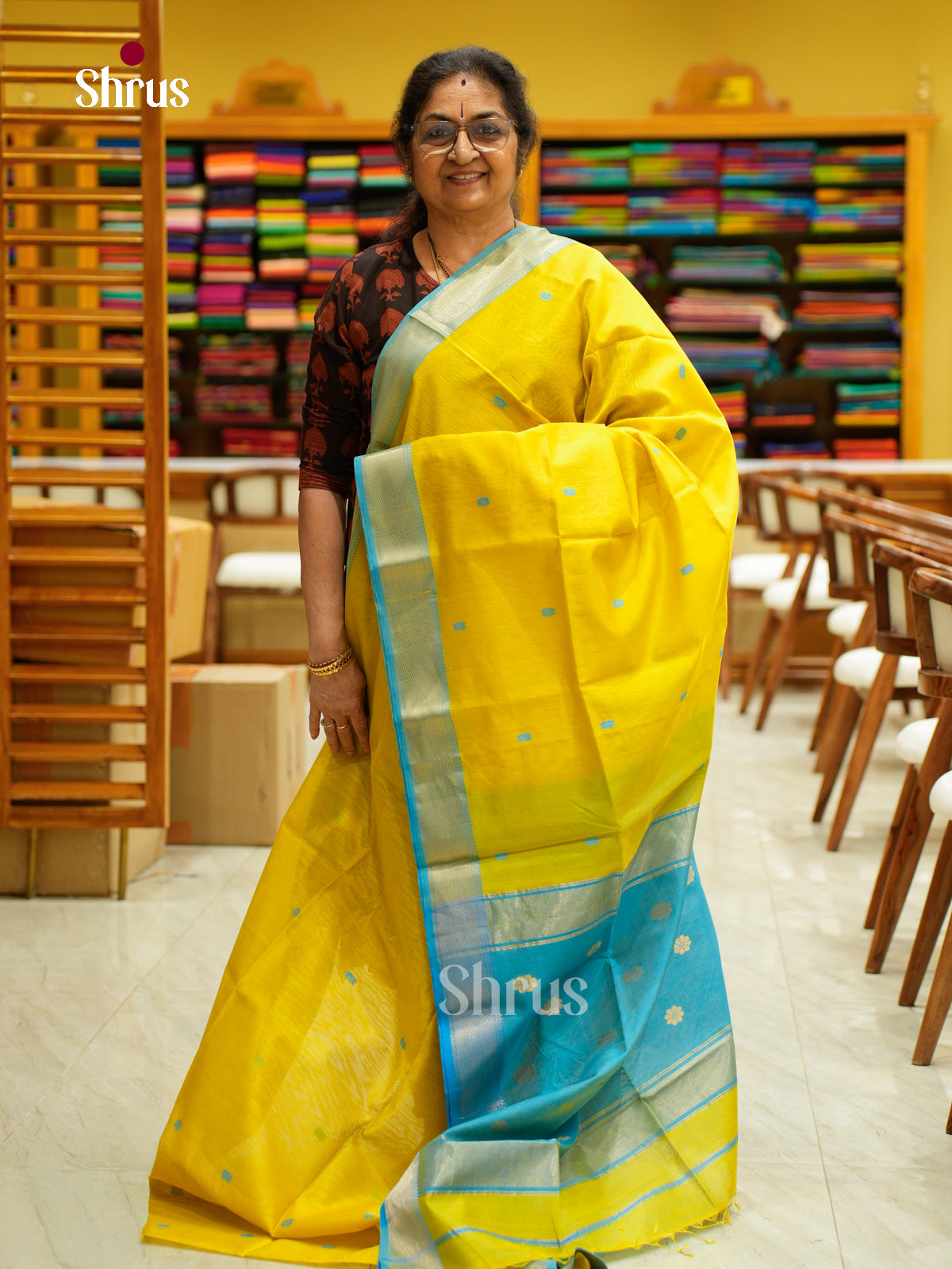 Maheshwari silkcotton Saree - EFS05213 - Shop on Shrus.com