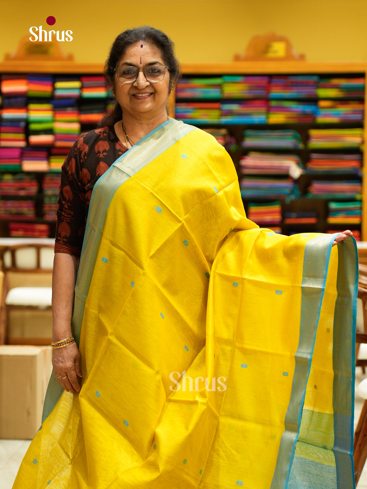 Maheshwari silkcotton Saree - EFS05213 - Shop on Shrus.com