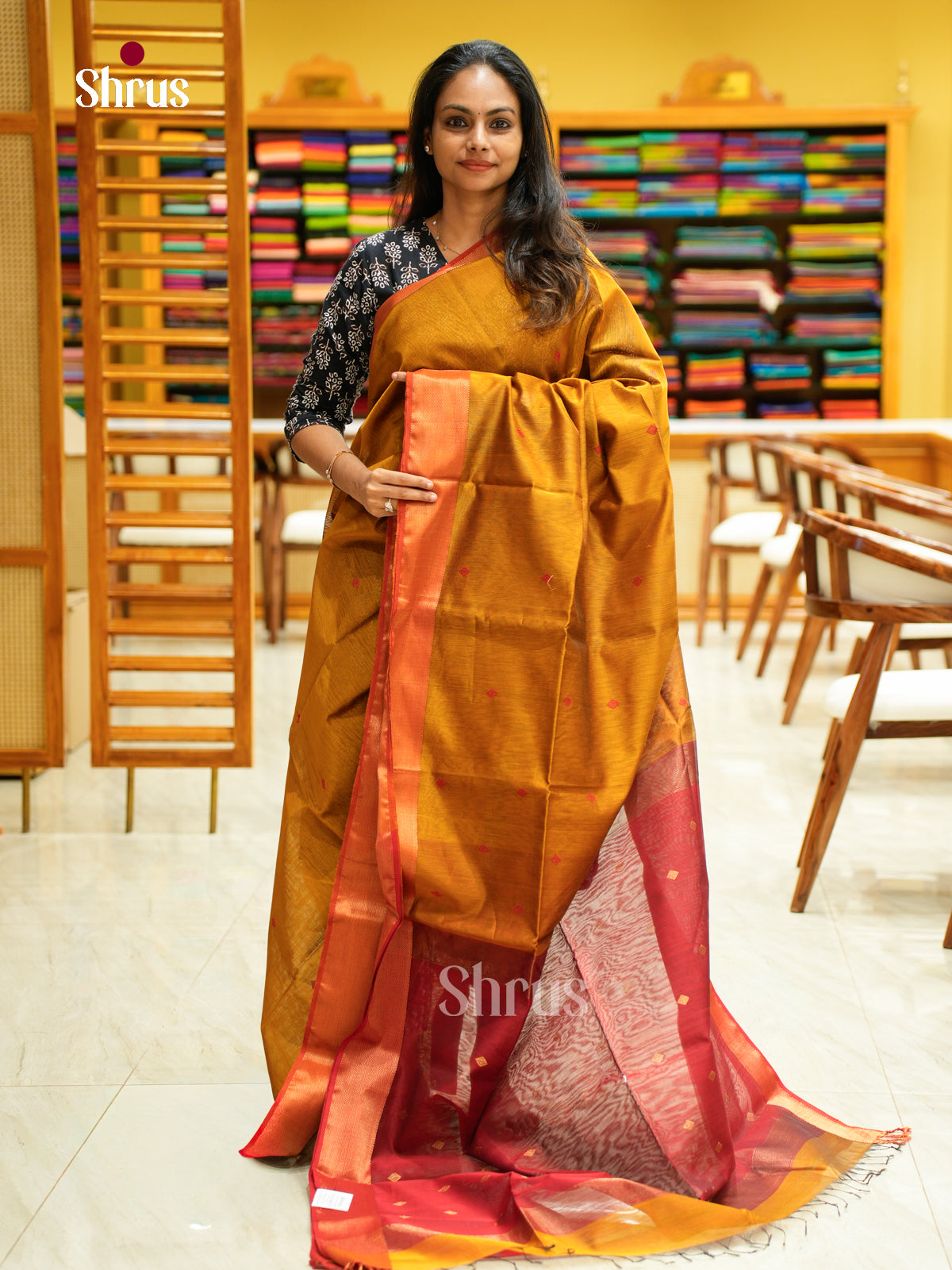 Maheshwari silkcotton Saree - EFS05216 - Shop on Shrus.com