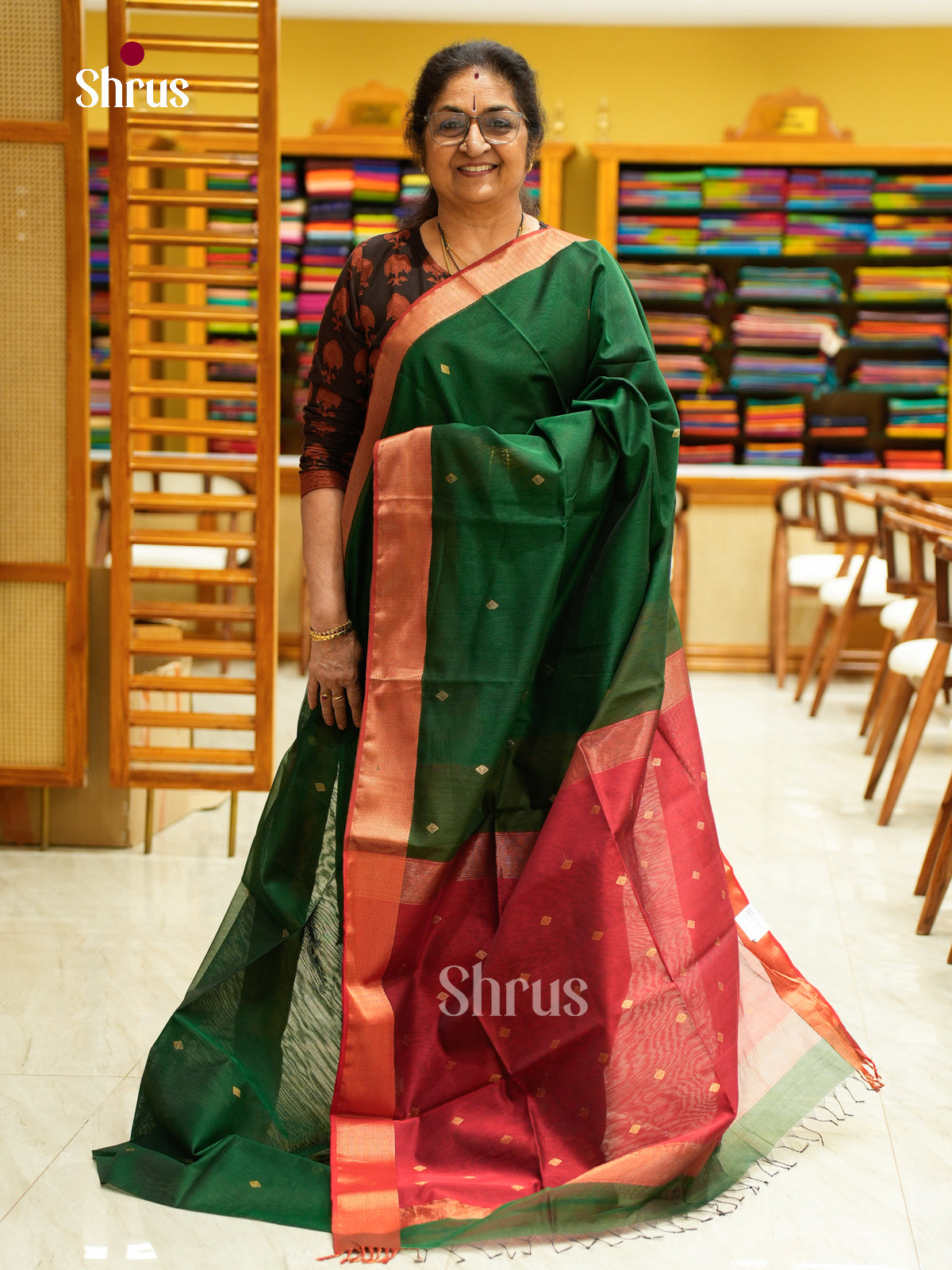 Maheshwari silkcotton Saree - EFS05219 - Shop on Shrus.com