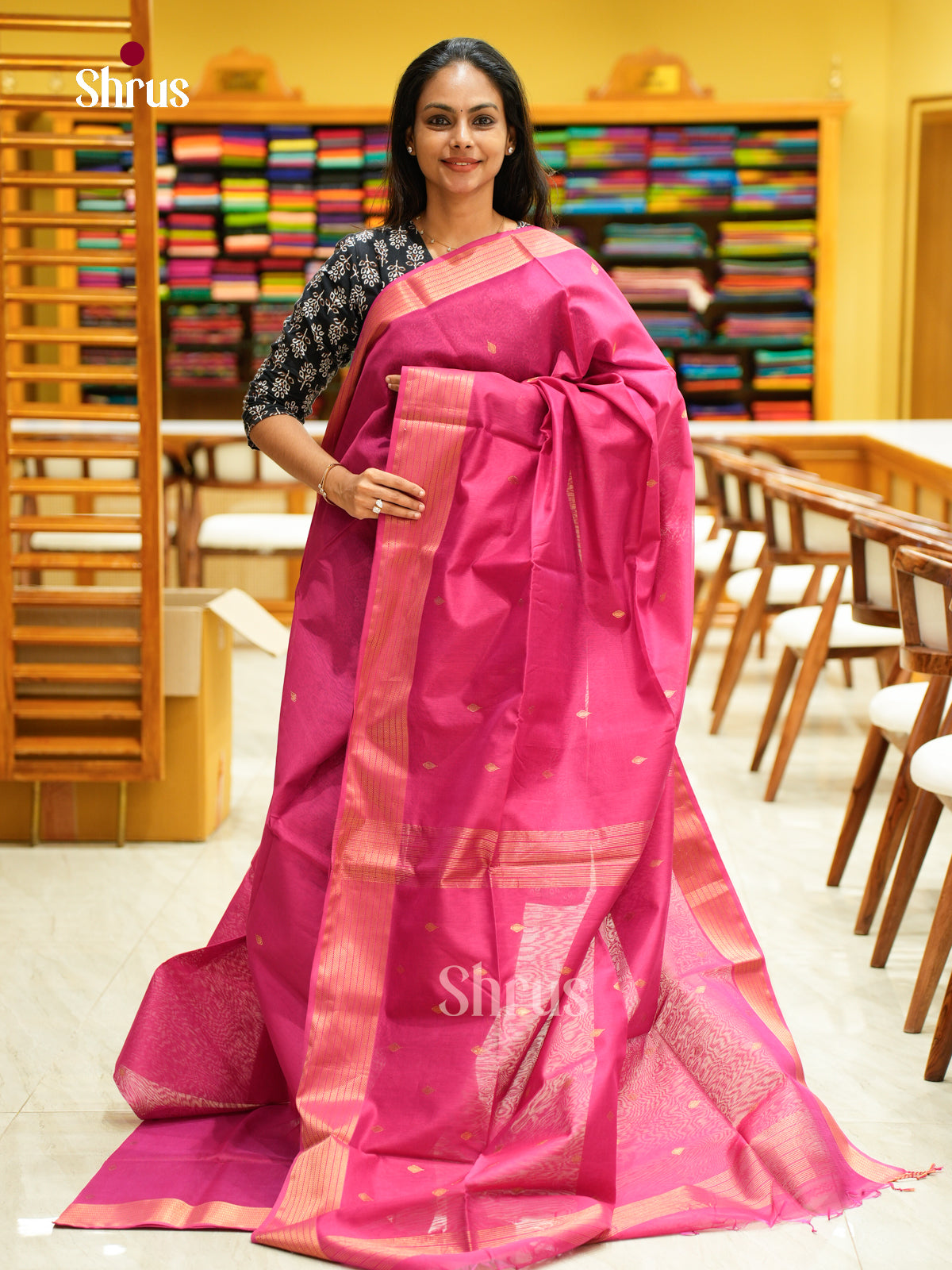 Maheshwari silkcotton Saree - EFS05224 - Shop on Shrus.com