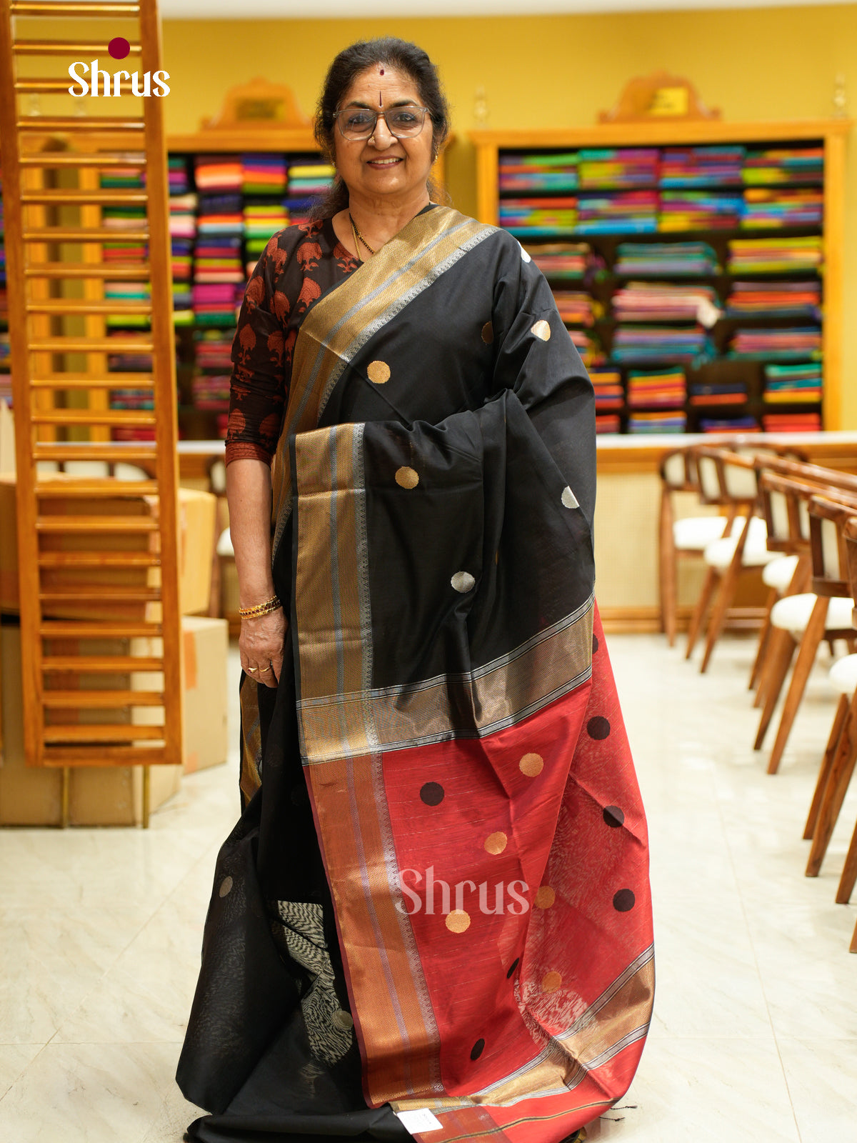 Maheshwari silkcotton Saree - EFS05242 - Shop on Shrus.com