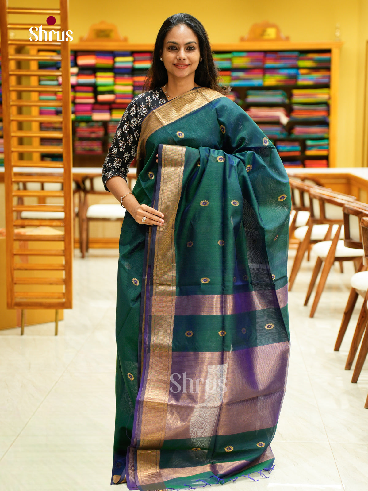 Maheshwari silkcotton Saree - EFS05248 - Shop on Shrus.com
