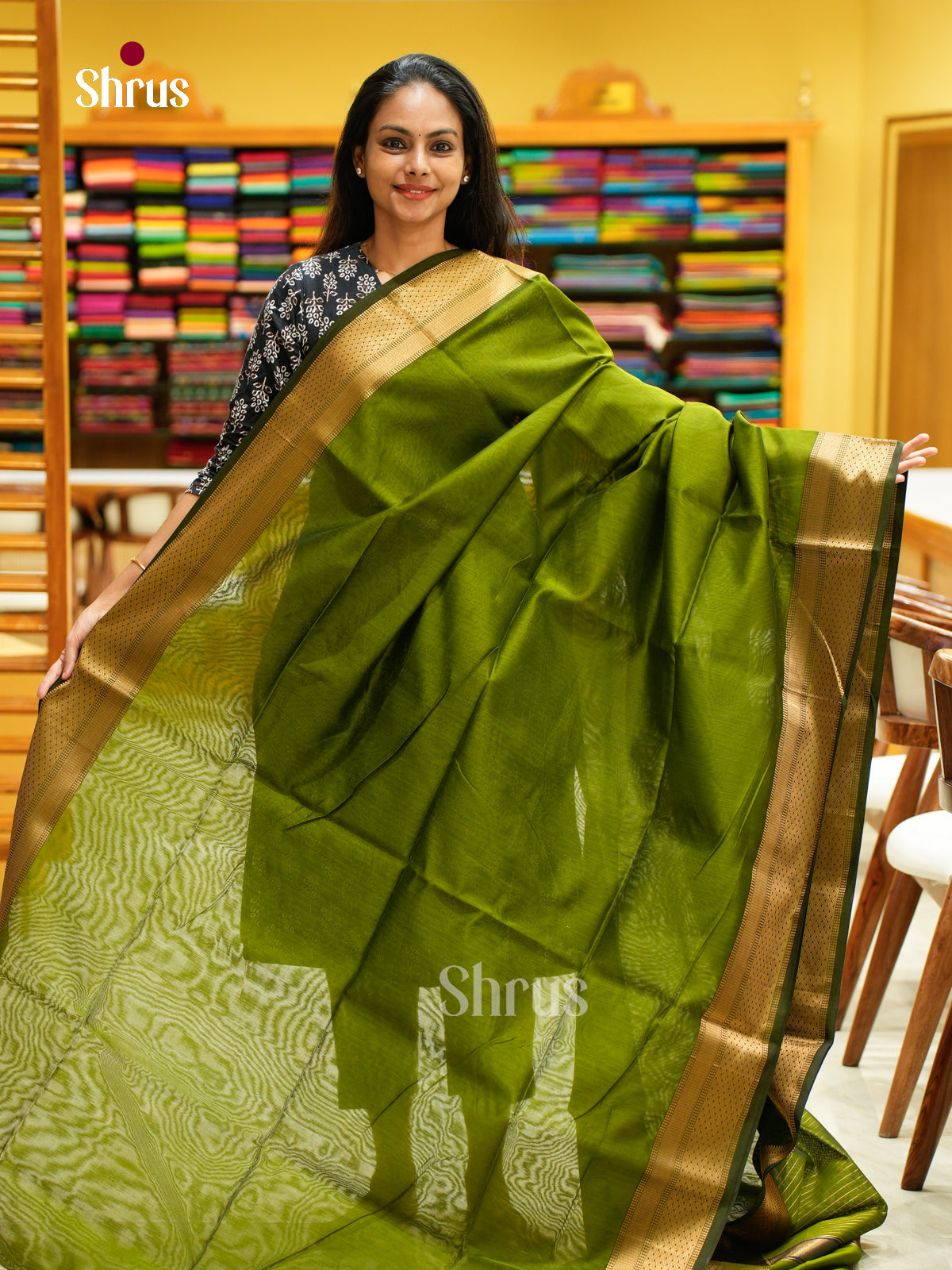 Maheshwari silkcotton Saree - EFS05280 - Shop on Shrus.com