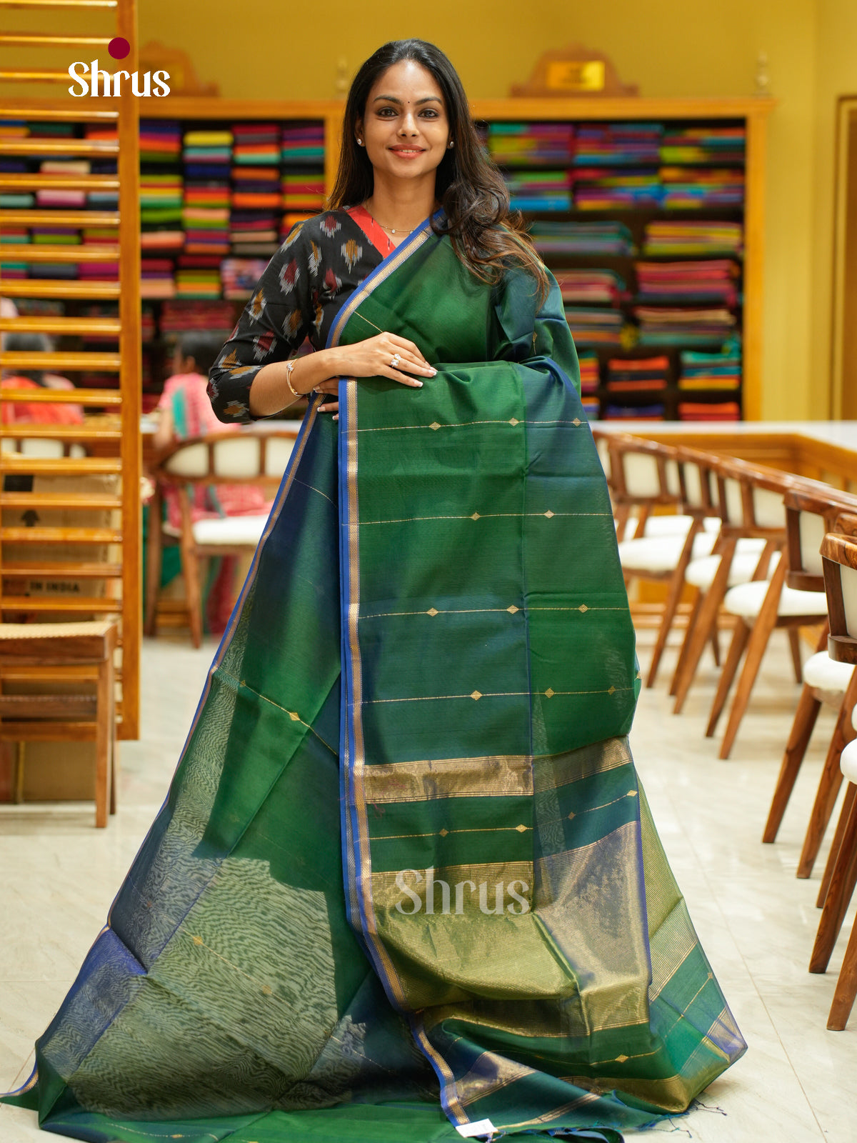 Maheshwari silkcotton Saree - EFS05286 - Shop on Shrus.com