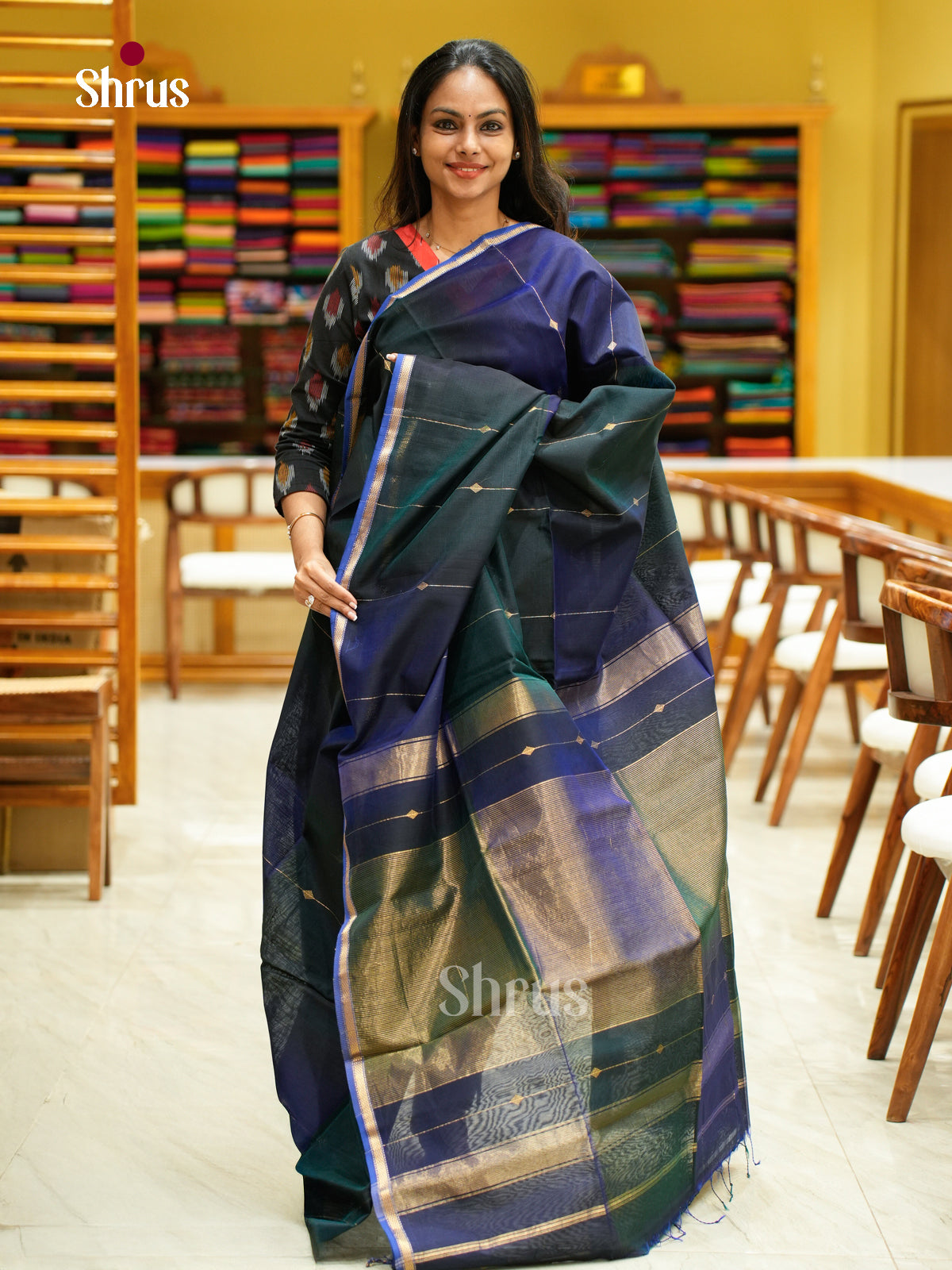 Maheshwari silkcotton Saree - EFS05288 - Shop on Shrus.com