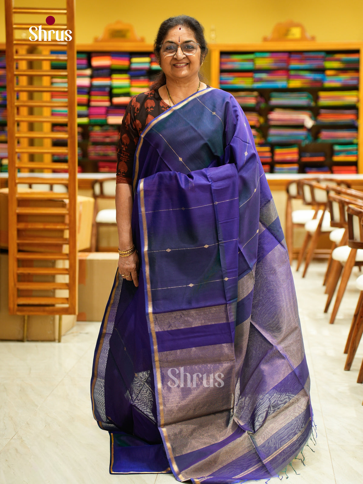 Maheshwari silkcotton Saree - EFS05290 - Shop on Shrus.com