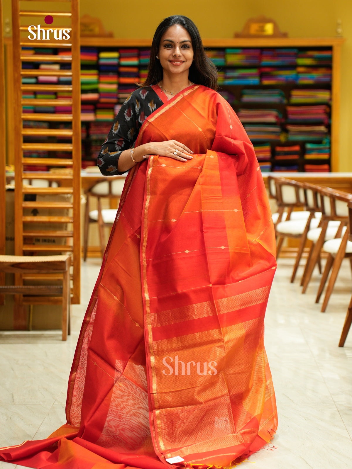 Maheshwari silkcotton Saree - EFS05297 - Shop on Shrus.com