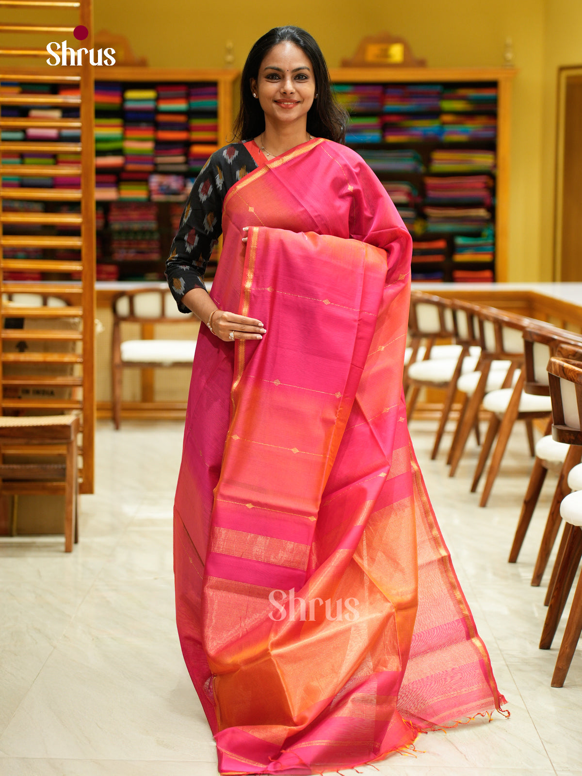 Maheshwari silkcotton Saree - EFS05298 - Shop on Shrus.com