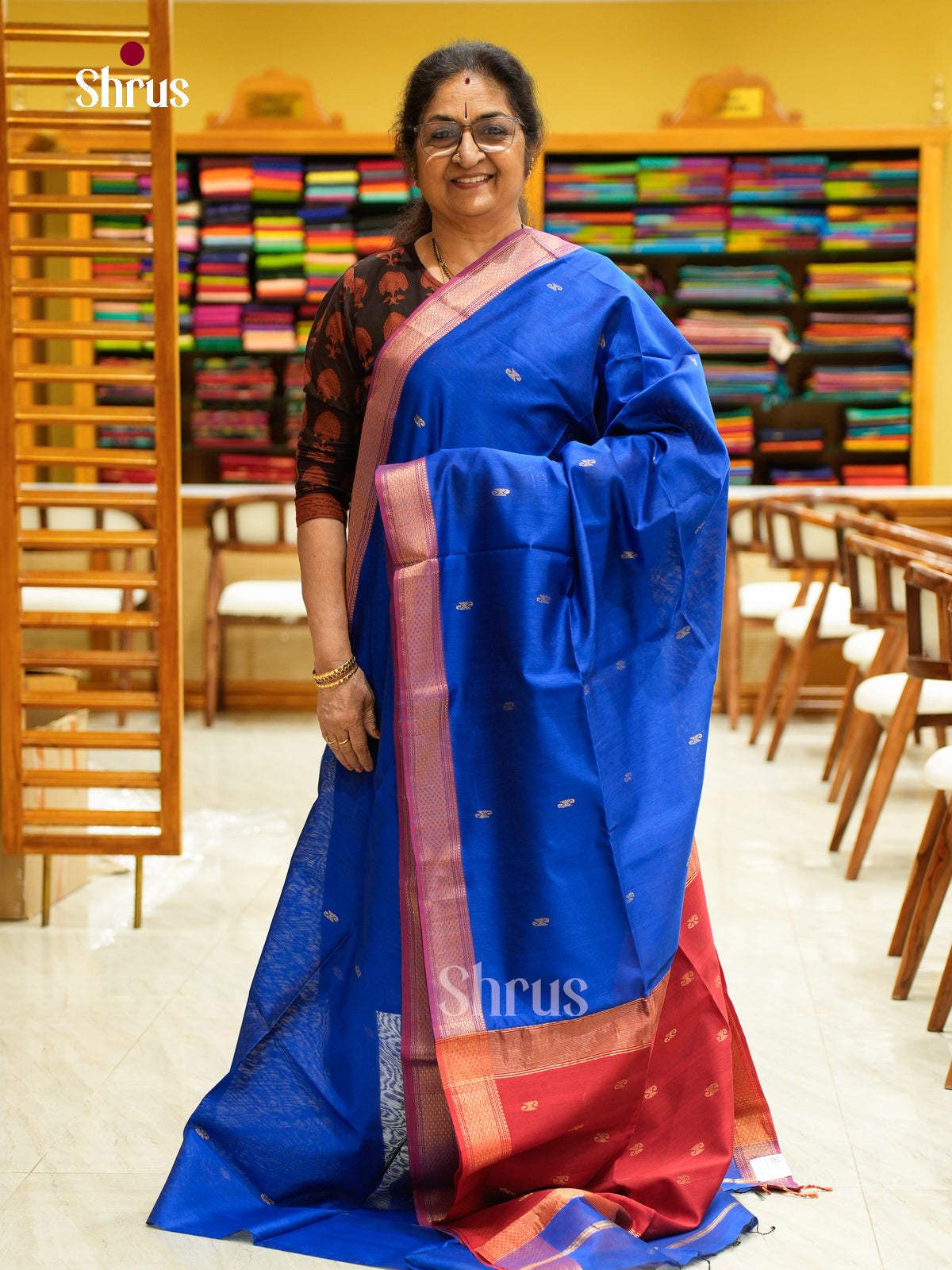 Maheshwari silkcotton Saree - EFS05313 - Shop on Shrus.com
