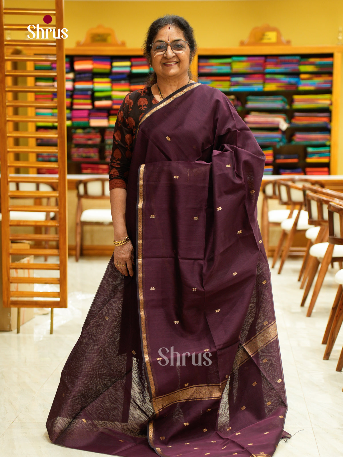 Maheshwari silkcotton Saree - EFS05320 - Shop on Shrus.com