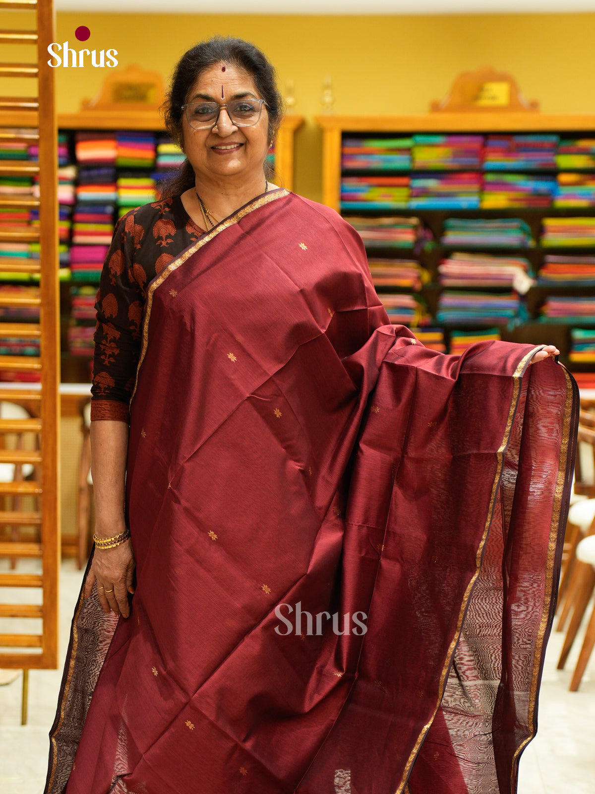 Maheshwari silkcotton Saree - EFS05322 - Shop on Shrus.com