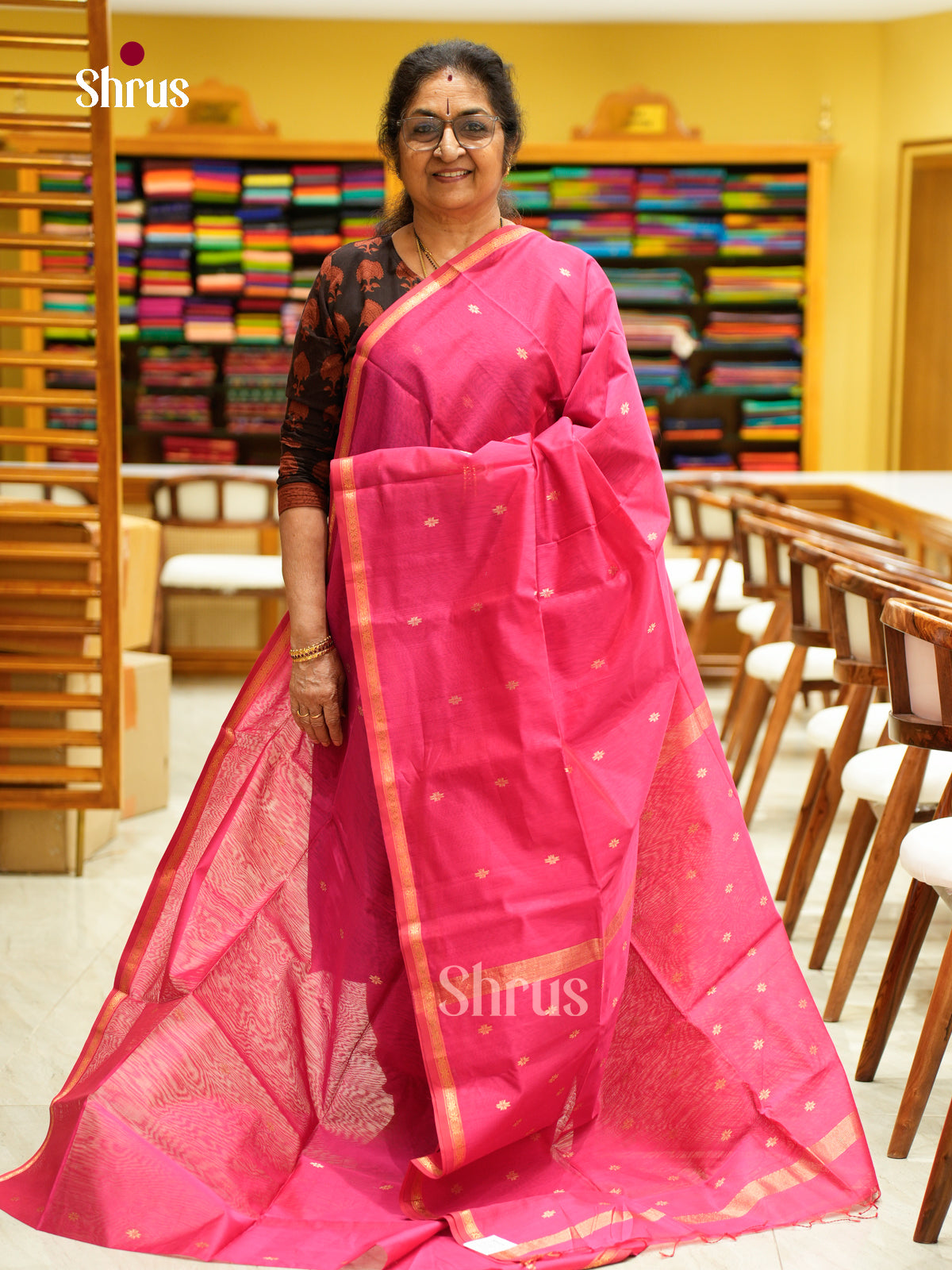Maheshwari silkcotton Saree - EFS05323 - Shop on Shrus.com