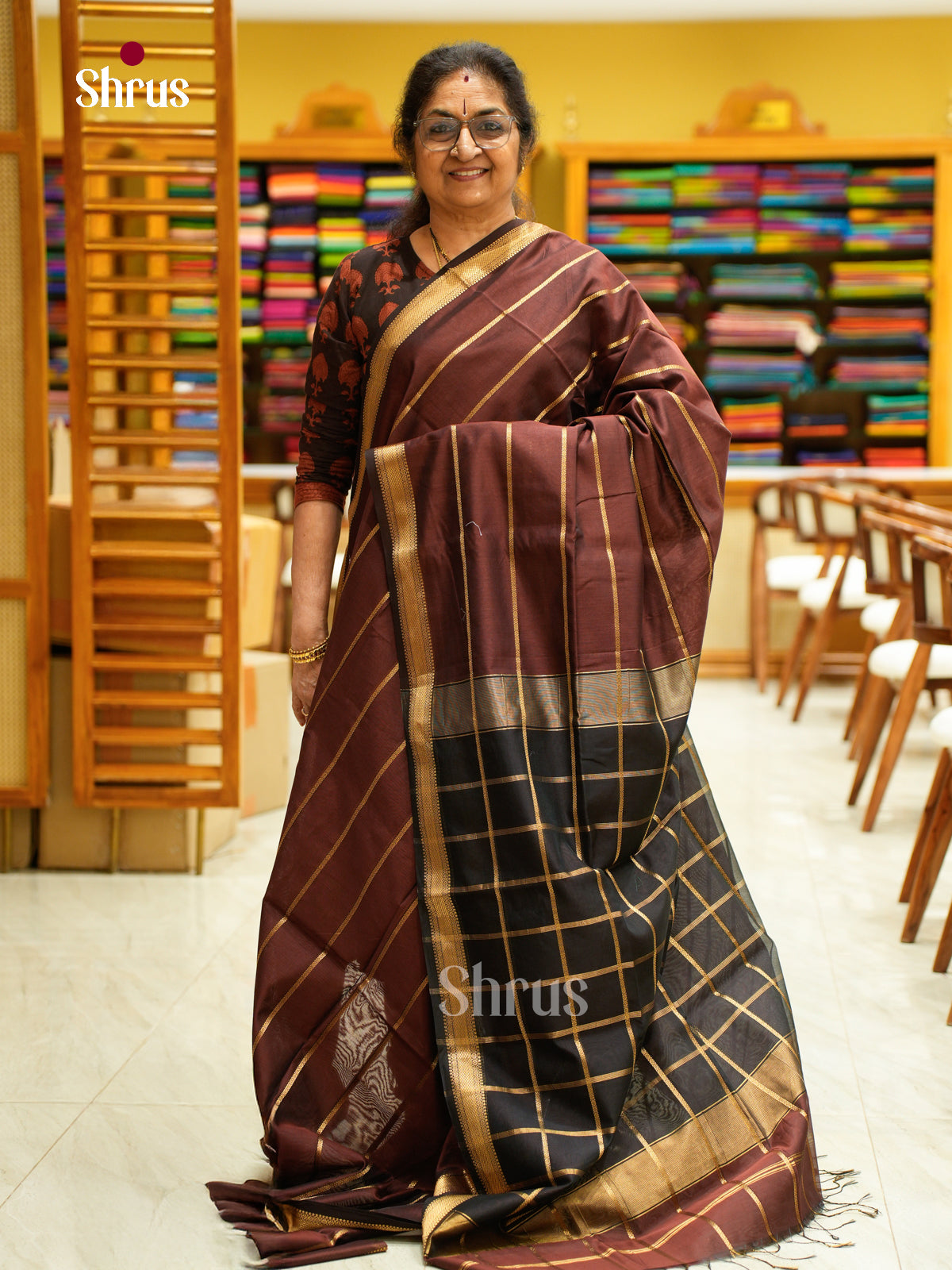 Maheshwari silkcotton Saree - EFS05343 - Shop on Shrus.com