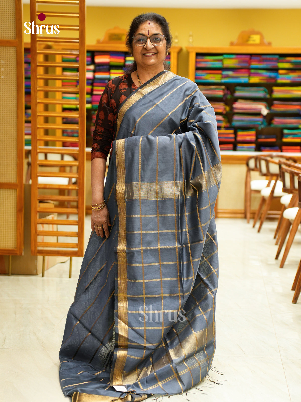 Maheshwari silkcotton Saree - EFS05345 - Shop on Shrus.com