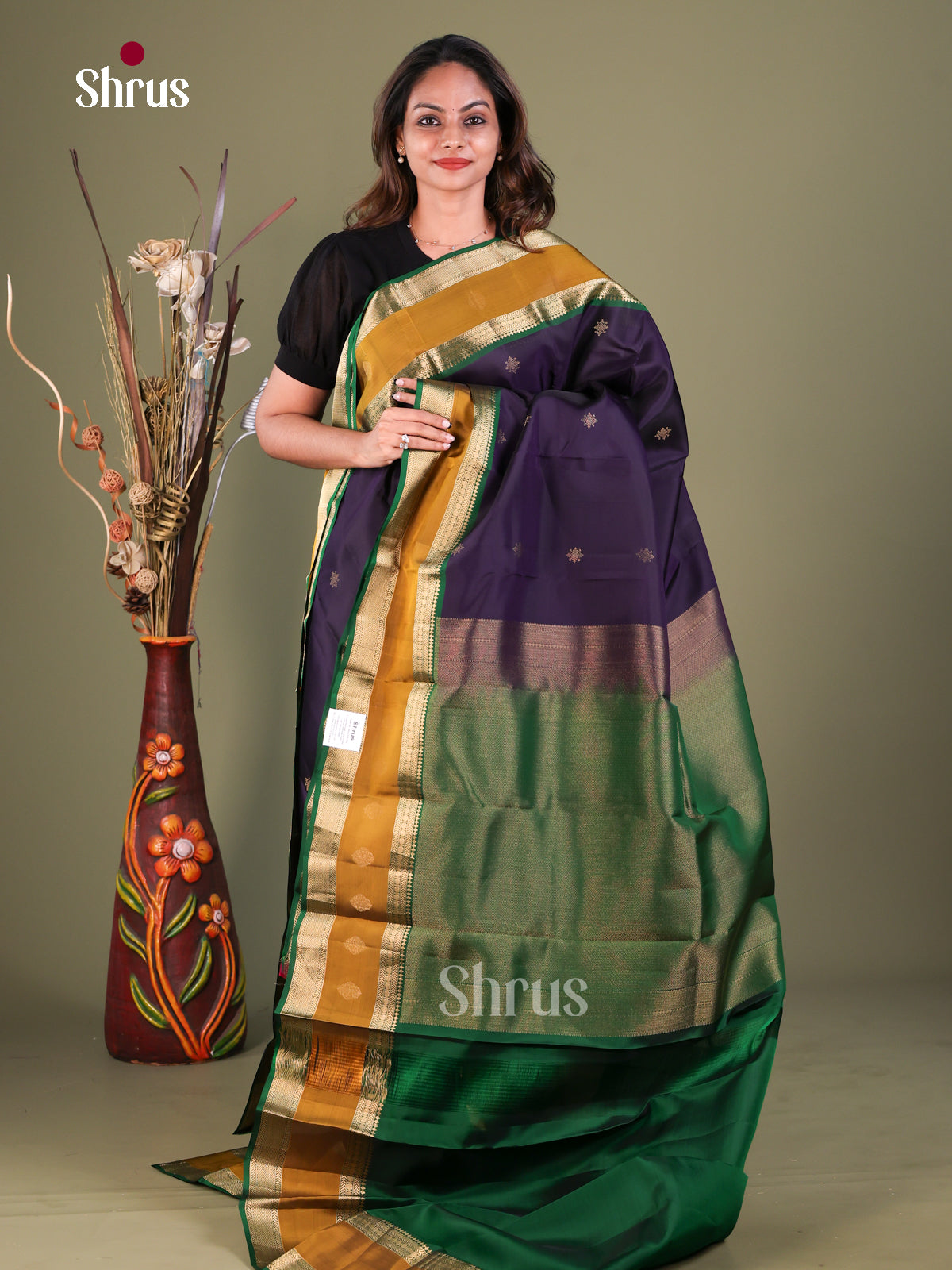 Kanchipuram-halfpure Saree - EFS05392 - Shop on Shrus.com