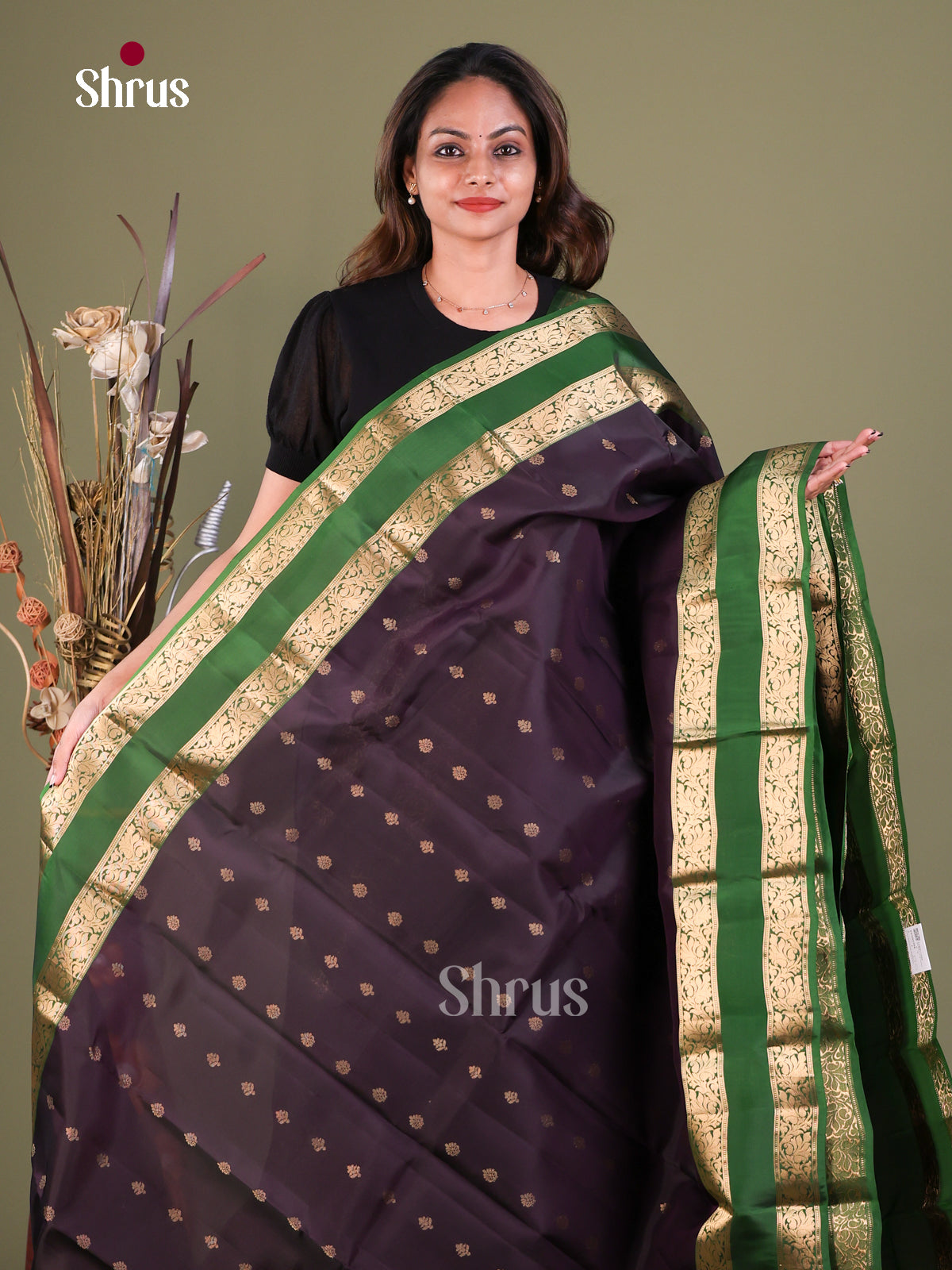 Kanchipuram-halfpure Saree - EFS05394 - Shop on Shrus.com