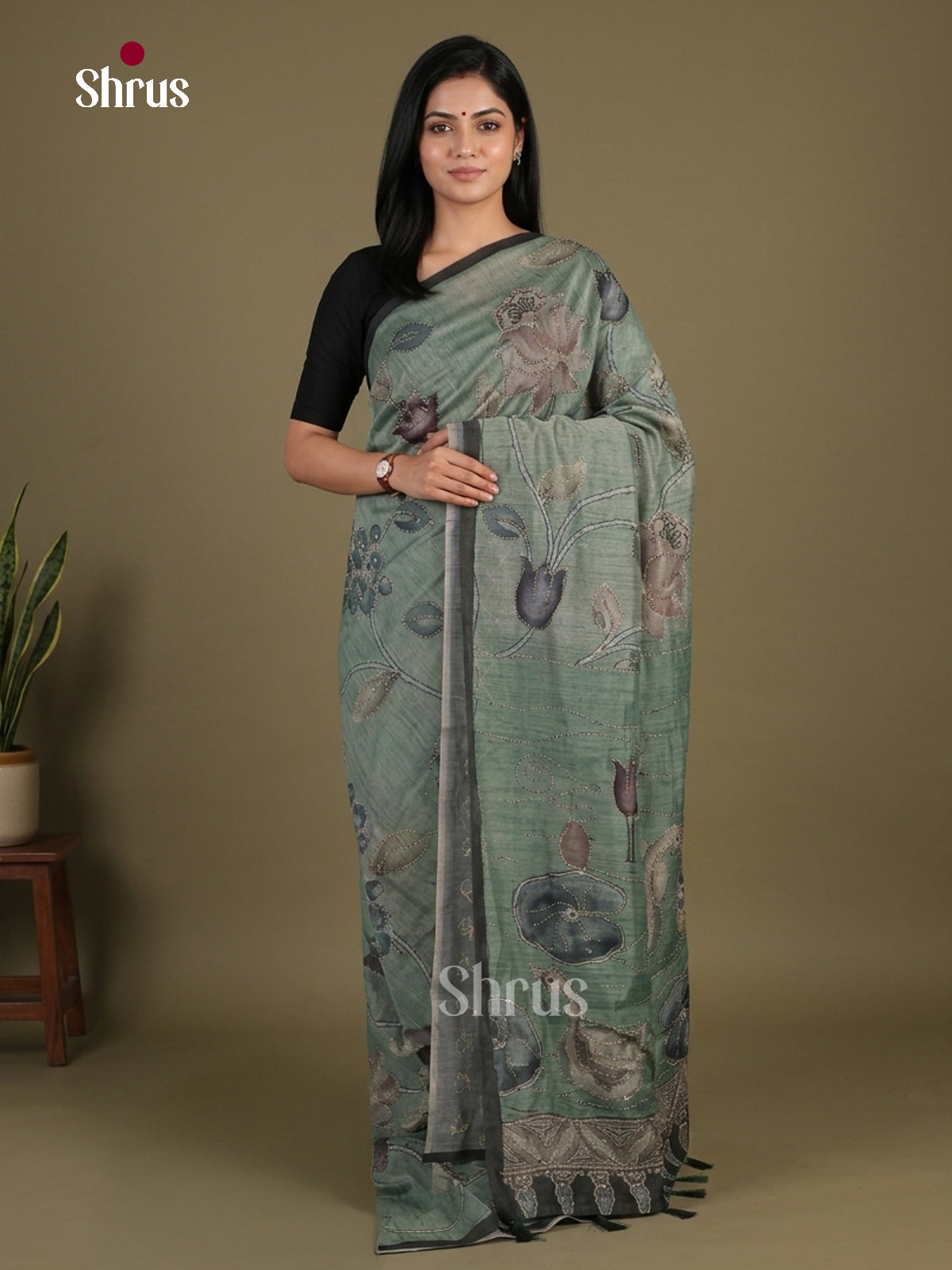 Semi Kantha Saree - EFS12008 - Shop on Shrus.com