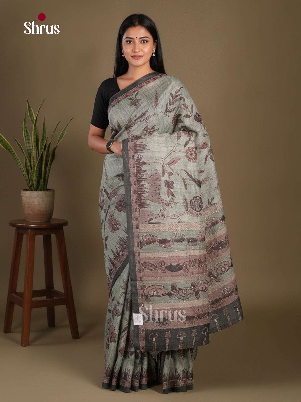 Semi Kantha Saree - EFS12119 - Shop on Shrus.com