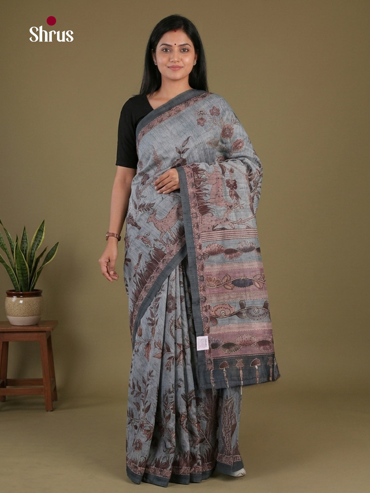 Semi Kantha Saree - EFS12121 - Shop on Shrus.com