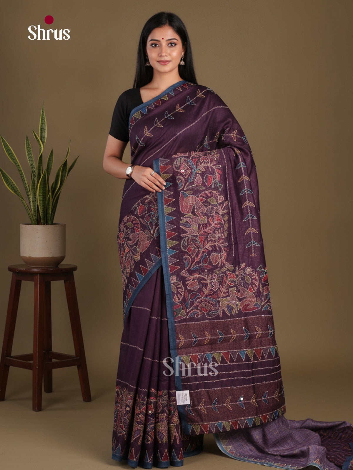 Semi Kantha Saree - EFS12123 - Shop on Shrus.com
