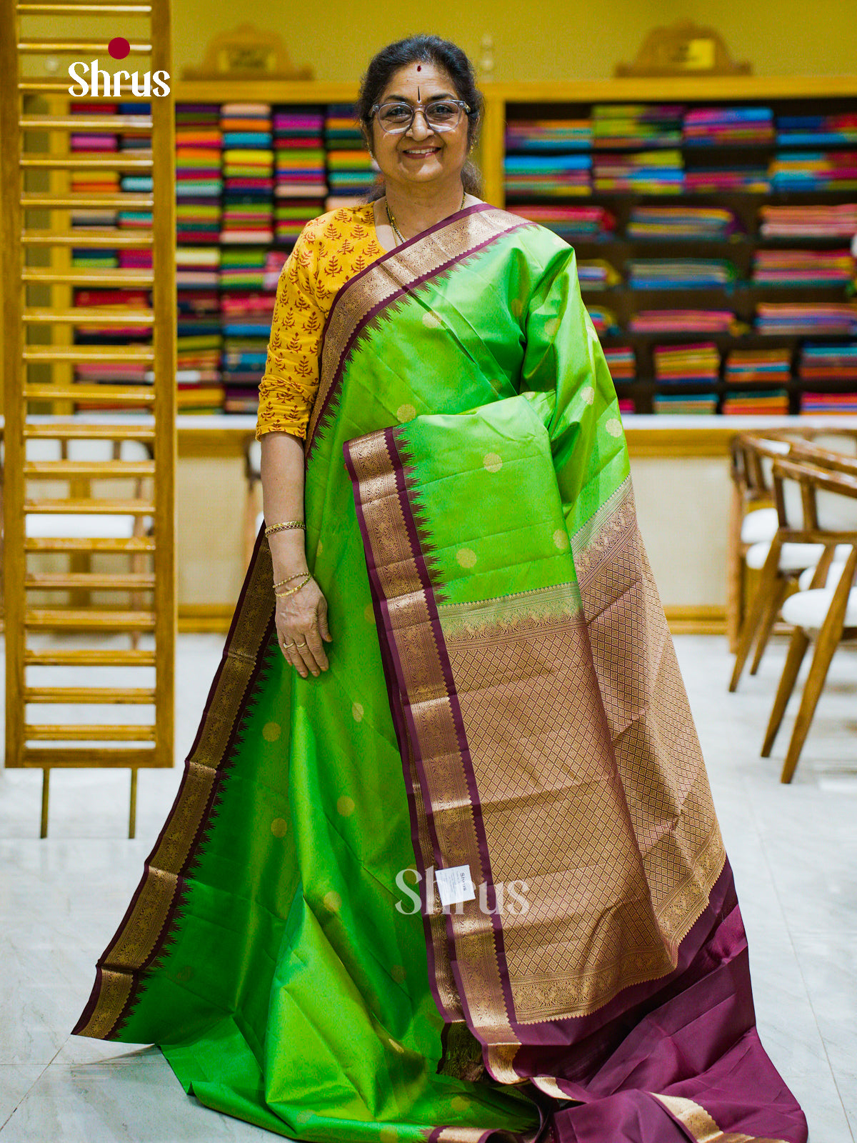 Kanchipuram silk Saree - EFS12421 - Shop on Shrus.com