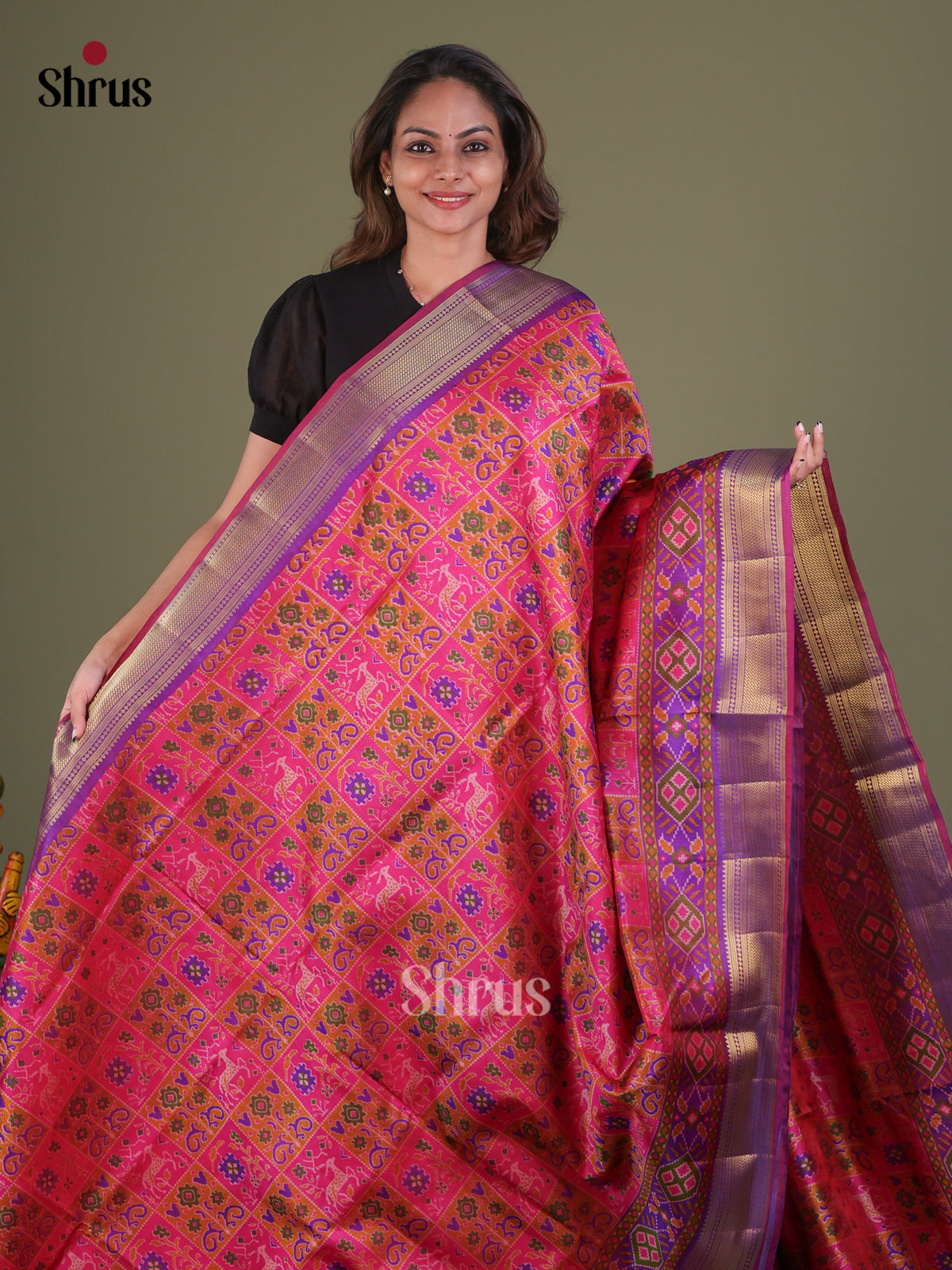 Semi Patola Saree - EFS15069 - Shop on Shrus.com