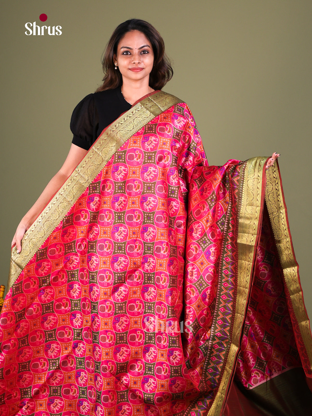 Semi Patola Saree - EFS15078 - Shop on Shrus.com