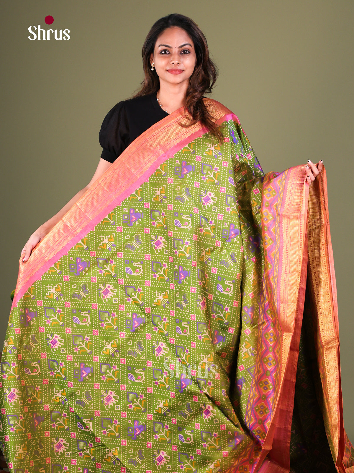 Semi Patola Saree - EFS15086 - Shop on Shrus.com