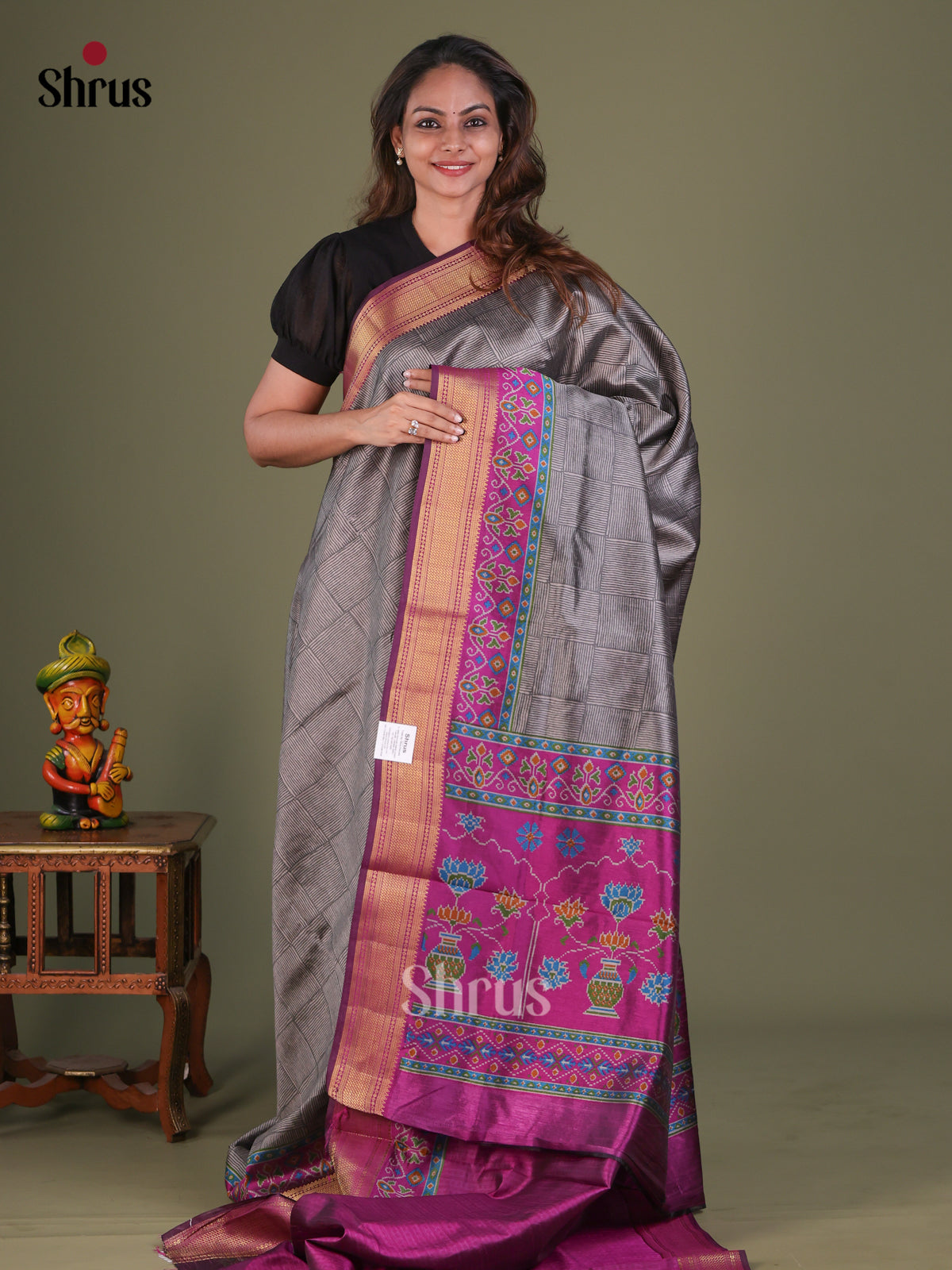 Semi Patola Saree - EFS15169 - Shop on Shrus.com