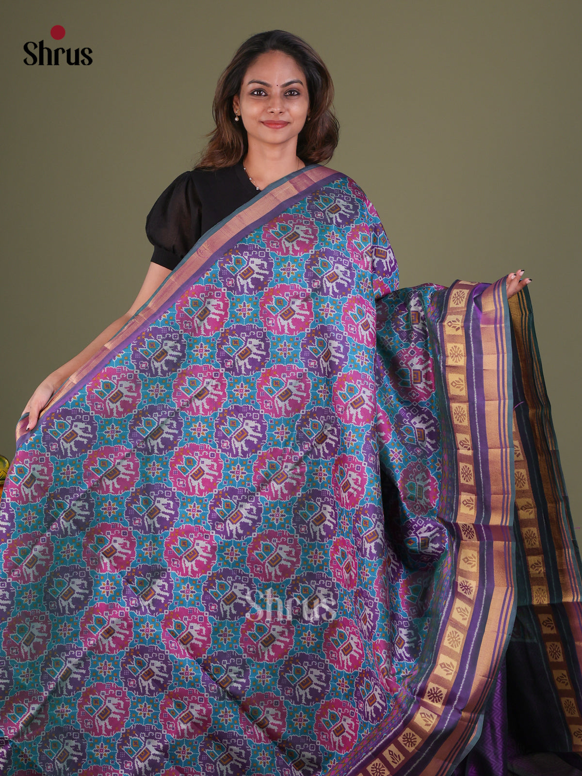 Semi Patola Saree - EFS15220 - Shop on Shrus.com
