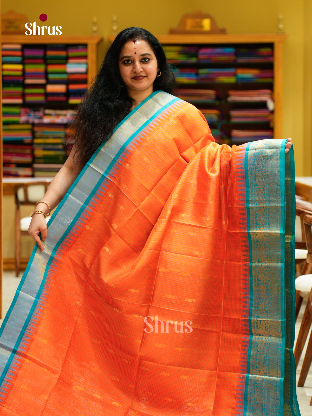 Silk Cotton Saree - EFS16101 - Shop on Shrus.com