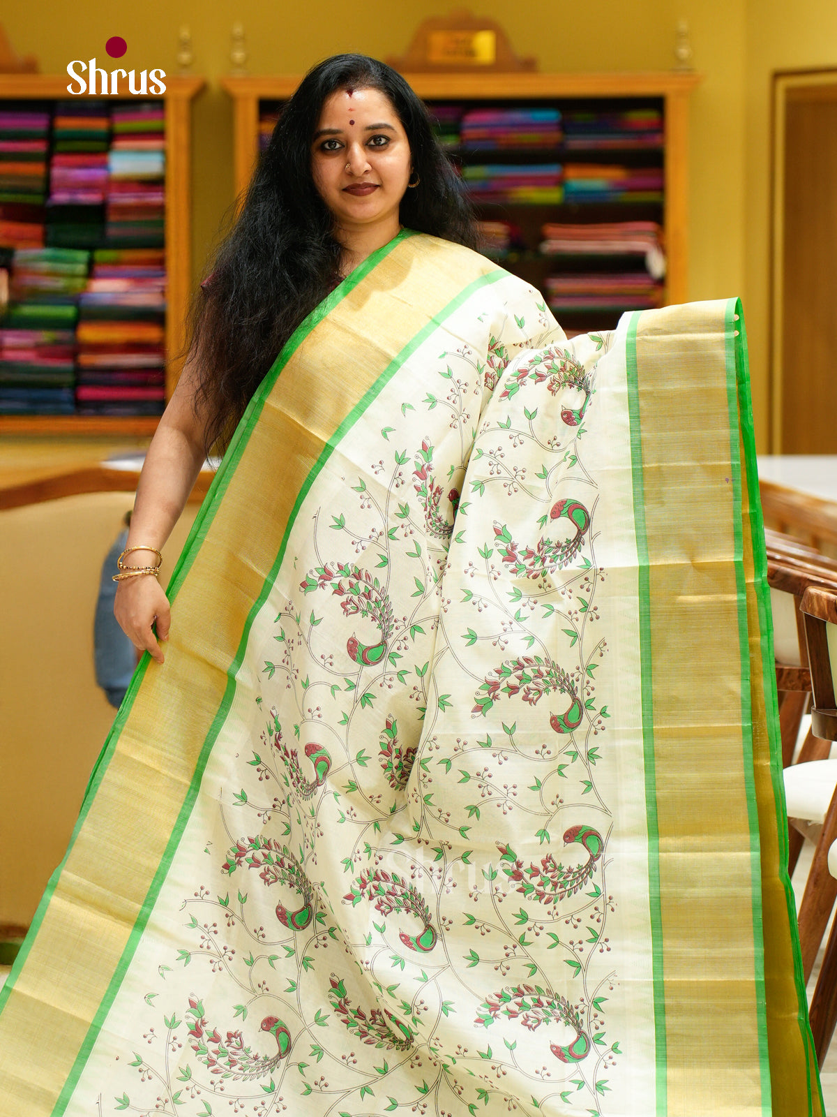 Silk Cotton Saree - EFS16124 - Shop on Shrus.com