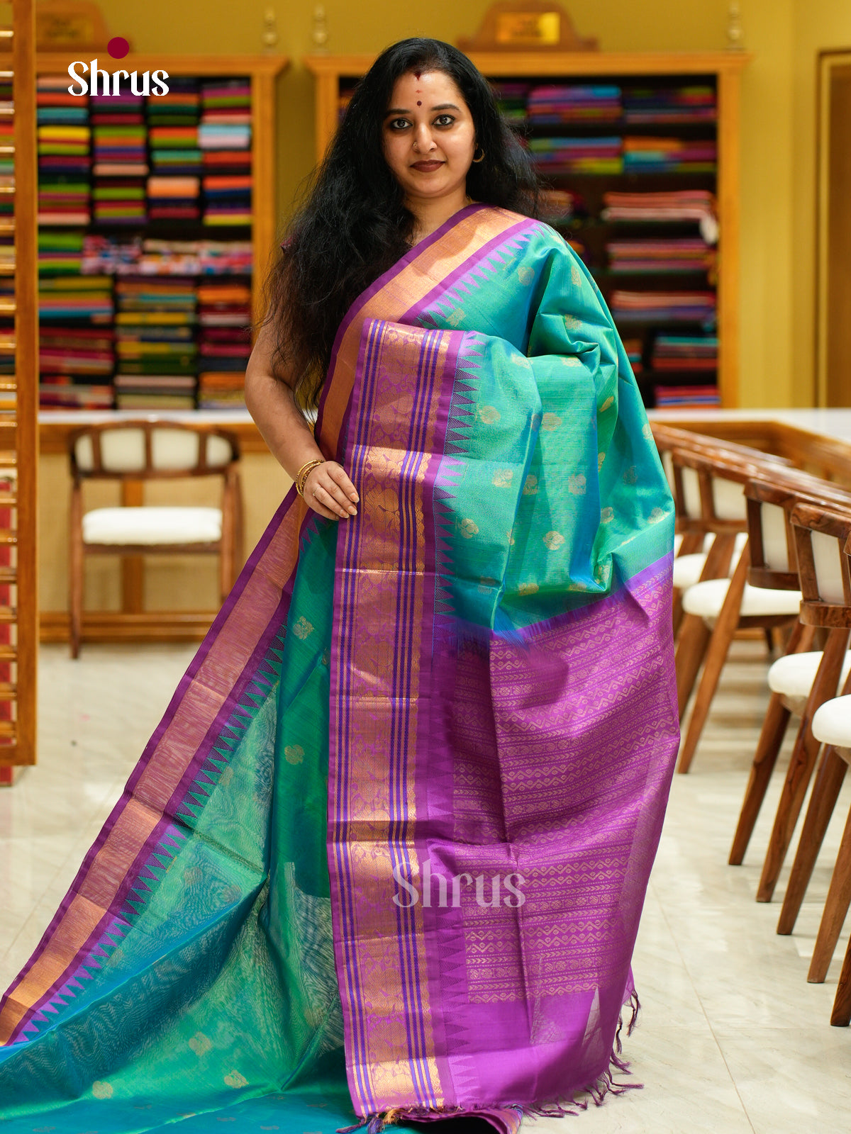 Silk Cotton Saree - EFS16127 - Shop on Shrus.com