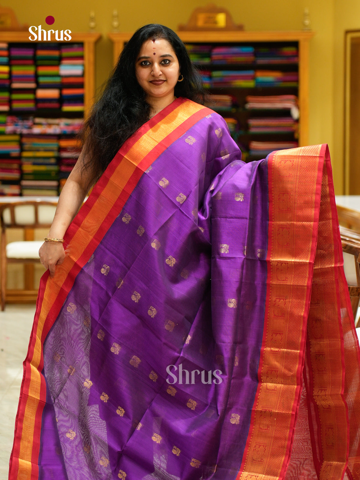 Silk Cotton Saree - EFS16129 - Shop on Shrus.com